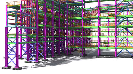 Presentation of the BIM model for the construction customer and contractor. Development of project drawings based on the BIM model. 3D rendering.の写真素材