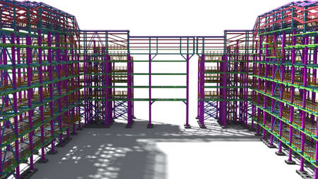 Presentation of the BIM model for the construction customer and contractor. Development of project drawings based on the BIM model. 3D rendering.の写真素材