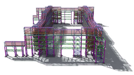 Presentation of the BIM model for the construction customer and contractor. Development of project drawings based on the BIM model. 3D rendering.の写真素材