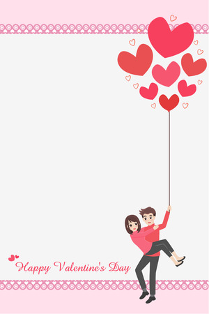 Cute couple lover for valentine's day card designのイラスト素材