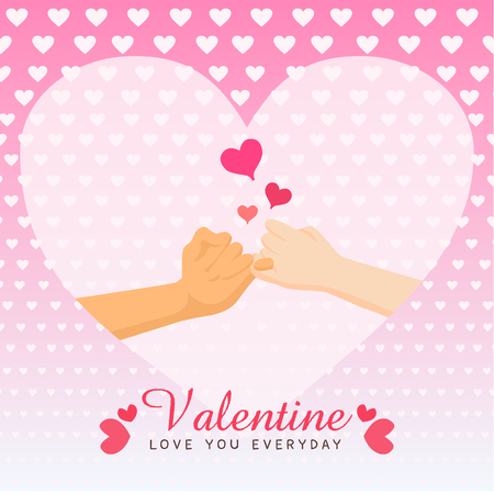 I'm sorry don't be angry cross finger hands form on white heart pink background of love for valentine's day, greeting invitation wedding card flat design, romance, sweet ,vector illustration.のイラスト素材