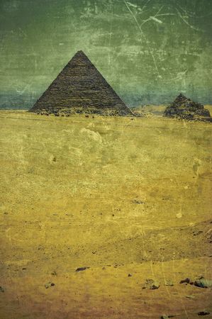 grunge old photo Pyramids in Egyptの写真素材