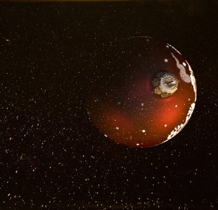 Photocollage: a christmas sphere in space