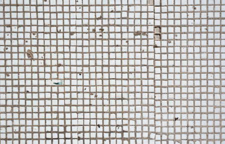 Background with old white painted brick wallの写真素材