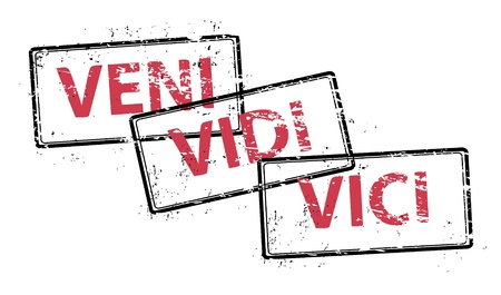 VENI, VIDI, VICI out grunge stamp illustration grunge stamp illustrationのイラスト素材