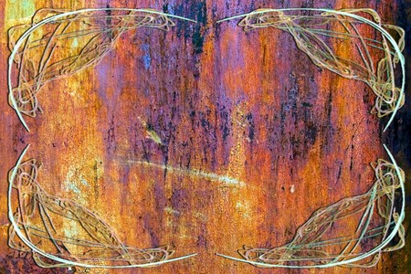 Rusty vintage colored grunge iron textured backgroundの写真素材