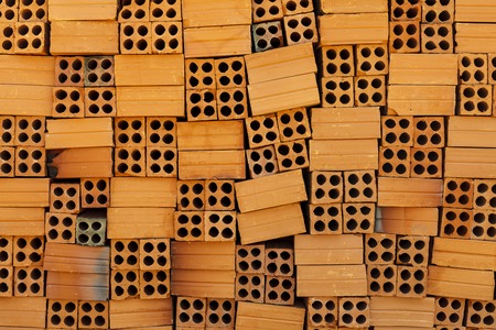 The old red brick wall texture backgroundの写真素材