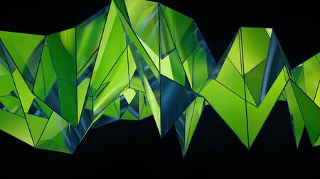 Green modern low poly background. 3D renderingの写真素材