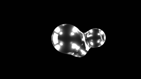 Glass spheres on black background. 3d illustrationの写真素材