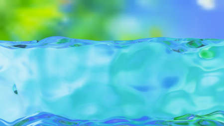 Abstract design of water split line with underwater. 3D renderingの写真素材