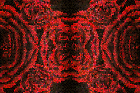 pattern of red flowers, stained glass, mosaic