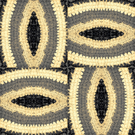 Abstract pattern from crocheted parts of the Matの写真素材