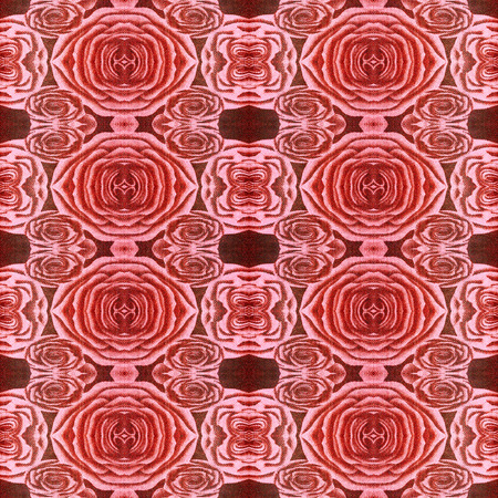 Abstract pattern of roses, made of fragments of photosの写真素材