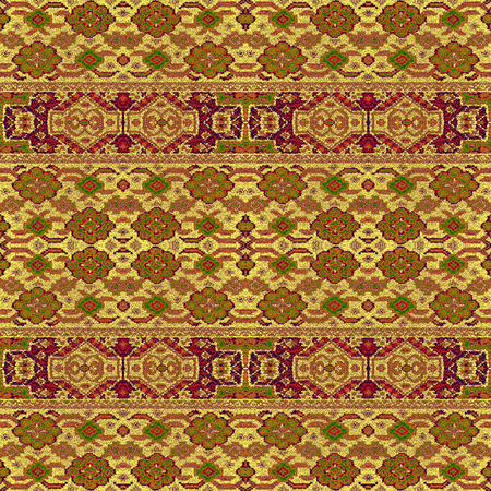 A pattern of floral and geometric elements for carpet, beddingの写真素材