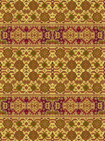 A pattern of floral and geometric elements for carpet, beddingの写真素材