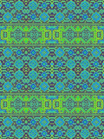 A pattern of floral and geometric elements for carpet, beddingの写真素材
