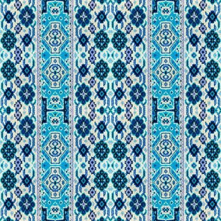 A pattern of floral and geometric elements for carpet, beddingの写真素材