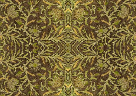 Bright embroidered coat pattern on the fabric, Asiaの写真素材
