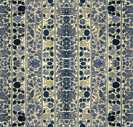 The stripe pattern with floral ornamentの写真素材