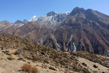 High mountains in a blue skyの写真素材