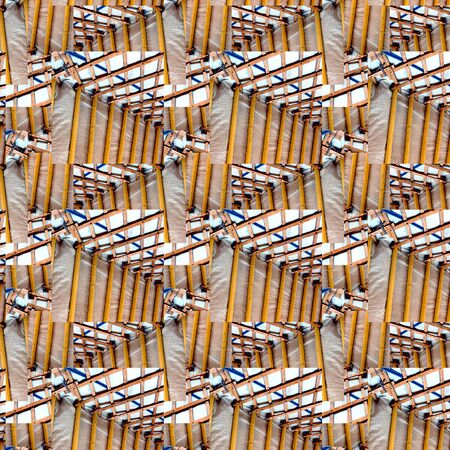 Fantasy of wooden bars and canvas
