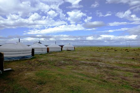 Yurts on the shore of lake Baikal