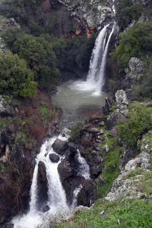 Waterfall on north of Israelの写真素材