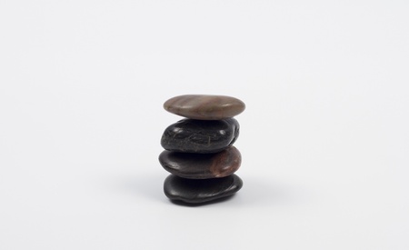 Stacked stones isolated on a white background