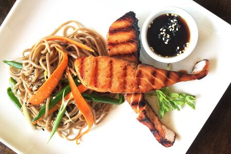 Salmon Grilled Flank Steak.の素材