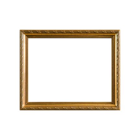 empty vintage photo frame,wood frame isolated on white background,interior decorative objectの写真素材