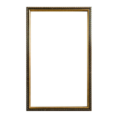 empty vintage photo frame,wood frame isolated on white background,interior decorative objectの写真素材