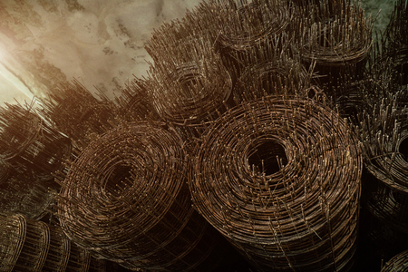 steel mesh wired for construction,strong and strength building structure.の写真素材