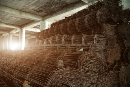 steel mesh wired for construction,strong and strength building structure.の写真素材
