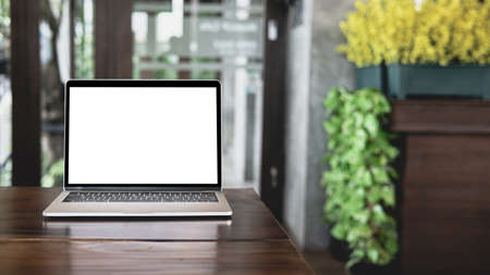 Blank screen laptop mockup.の写真素材