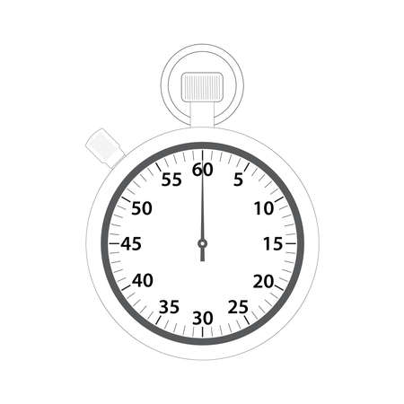 Stopwatch icon vector on white backgroundのイラスト素材