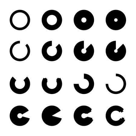 donut shape has been transformed into various shapes, vector iconのイラスト素材