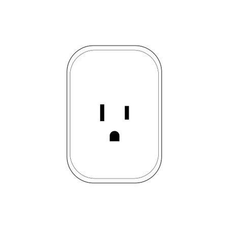One US smart plug vector concept icon in thin line style
