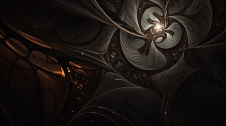 Dark fractal texture, digital artwork for creative graphic design, Generated AIの素材
