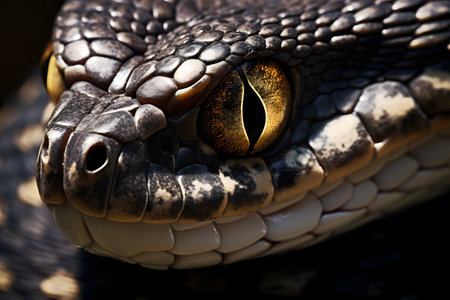 Snake eyes closeup shot, nature photography, Generated AIの素材