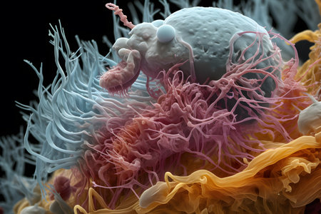 electron microscopy unicellular animals, scientific, Generated AIの素材