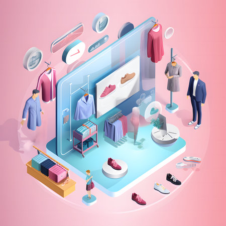 e-commerce design in isometric vector illustration, Generated AIの素材