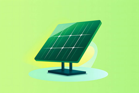 flat vector design of solar cells, green energy concept, modern design, Generated AIの素材