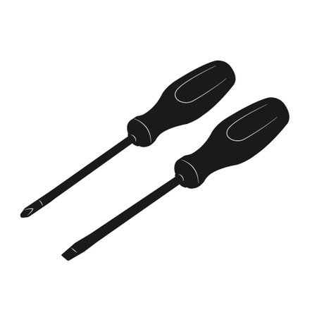 Flat and Cross Head Screwdriverのイラスト素材