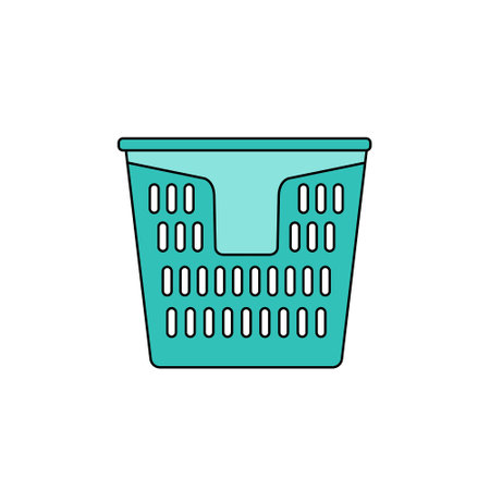 laundry basket outline filled icon. vector design illustrationのイラスト素材