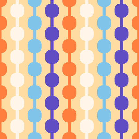 seamless pattern colorful retro rounded rectangle circles shape, vector illustration designのイラスト素材