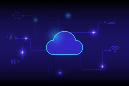 data storage cloud internet database and data server concept. technology background