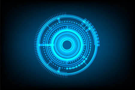 Ui HUD screen tech system futuristic cyber technology concept. Vector Illustrationのイラスト素材