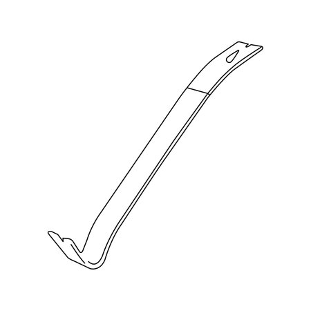 Crowbar tool outline style isolate on white background. vector illustrationのイラスト素材