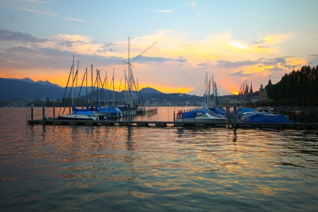 boat and lakeの写真素材