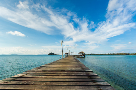 Vacations tropical jetty on sea.の写真素材